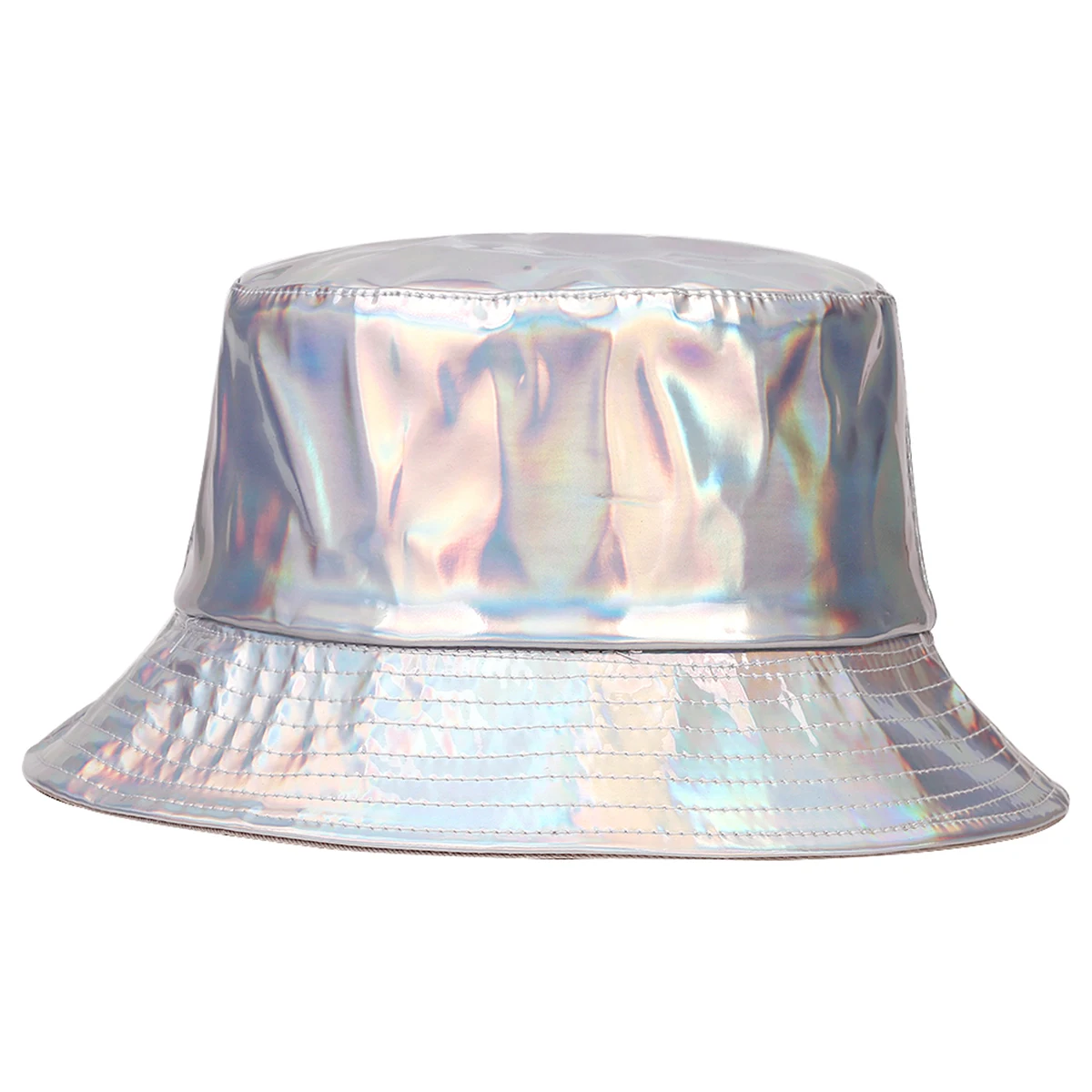 Unisex PVC Reflective Personality Bucket Hats Fishermen Caps Spring Autumn Outdoor Casual Cap Sunscreen Hat