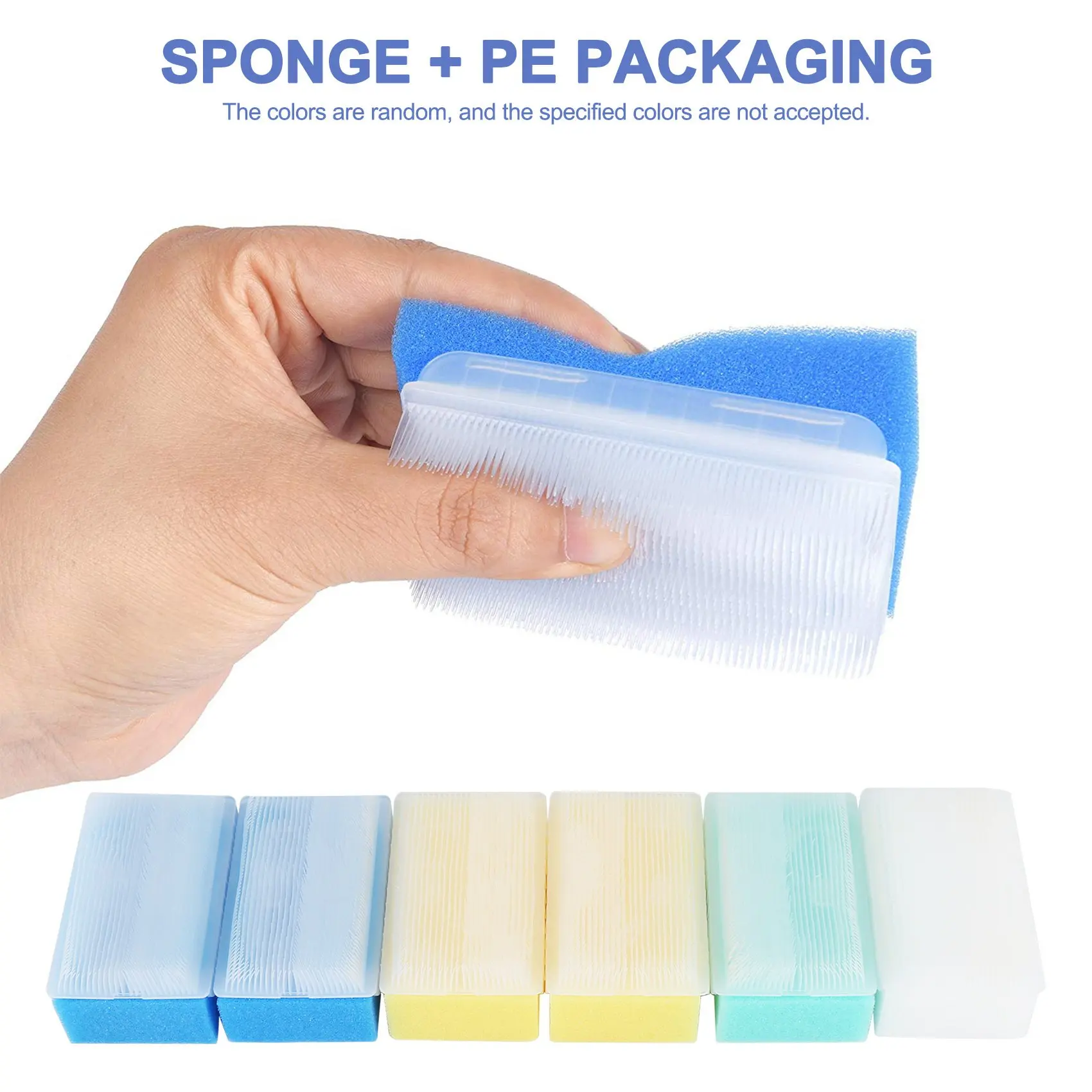 B05C-ベビーバススポンジ（6個入り）ソフトフォームウォッシャー、乳痂ブラシ付き、ボディ、髪、頭皮をきれいに、優しく赤ちゃんの感覚を刺激するバスブラシ