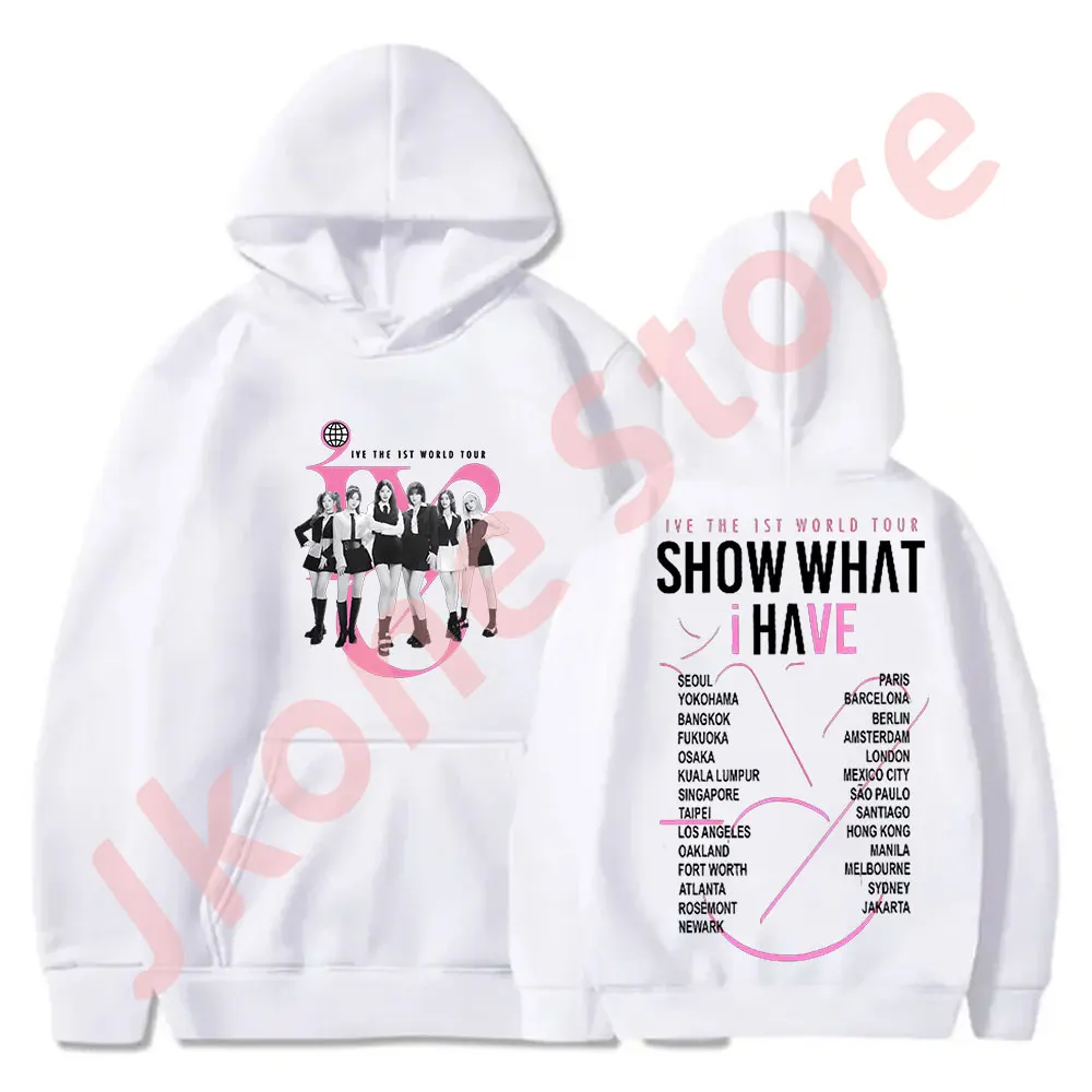 

KPOP IVE Show What I Have World Tour Merch Hoodies New Logo Hooded Women Men Fashion Casual Pullover Sweatshirts