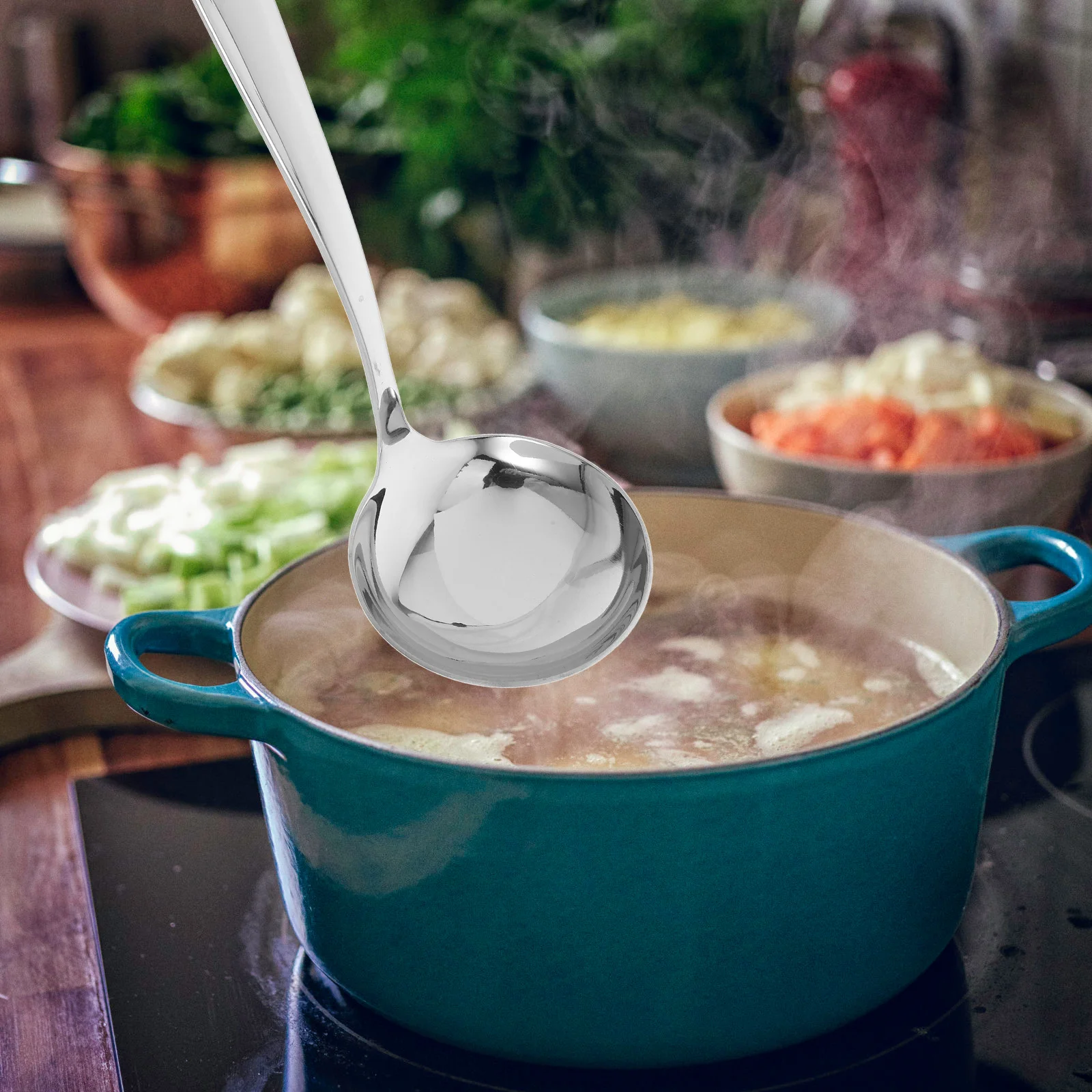 

2Pcs Stainless Steel Soup Ladle 7.6 Inch Small Ladle Spoon for Sauce Stews Serving Long Handle Kitchen Utensils