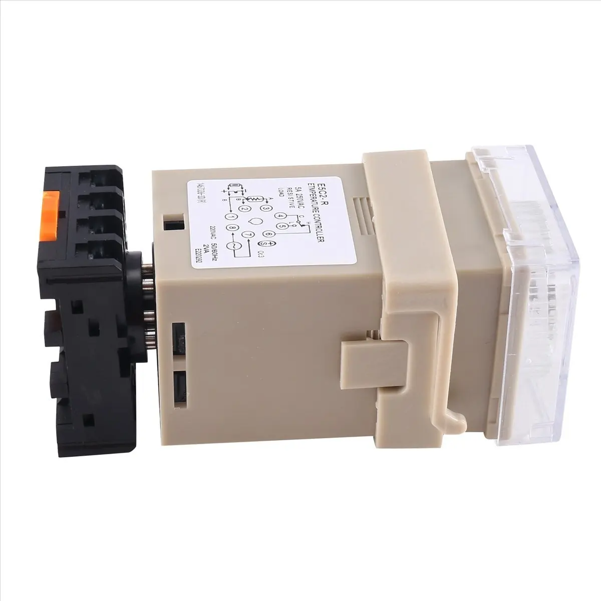 A64I 1PCS E5C2 Guide Rail Type Temperature Controller 220V 0~399℃ Digital Display Pointer Control Switch(B)
