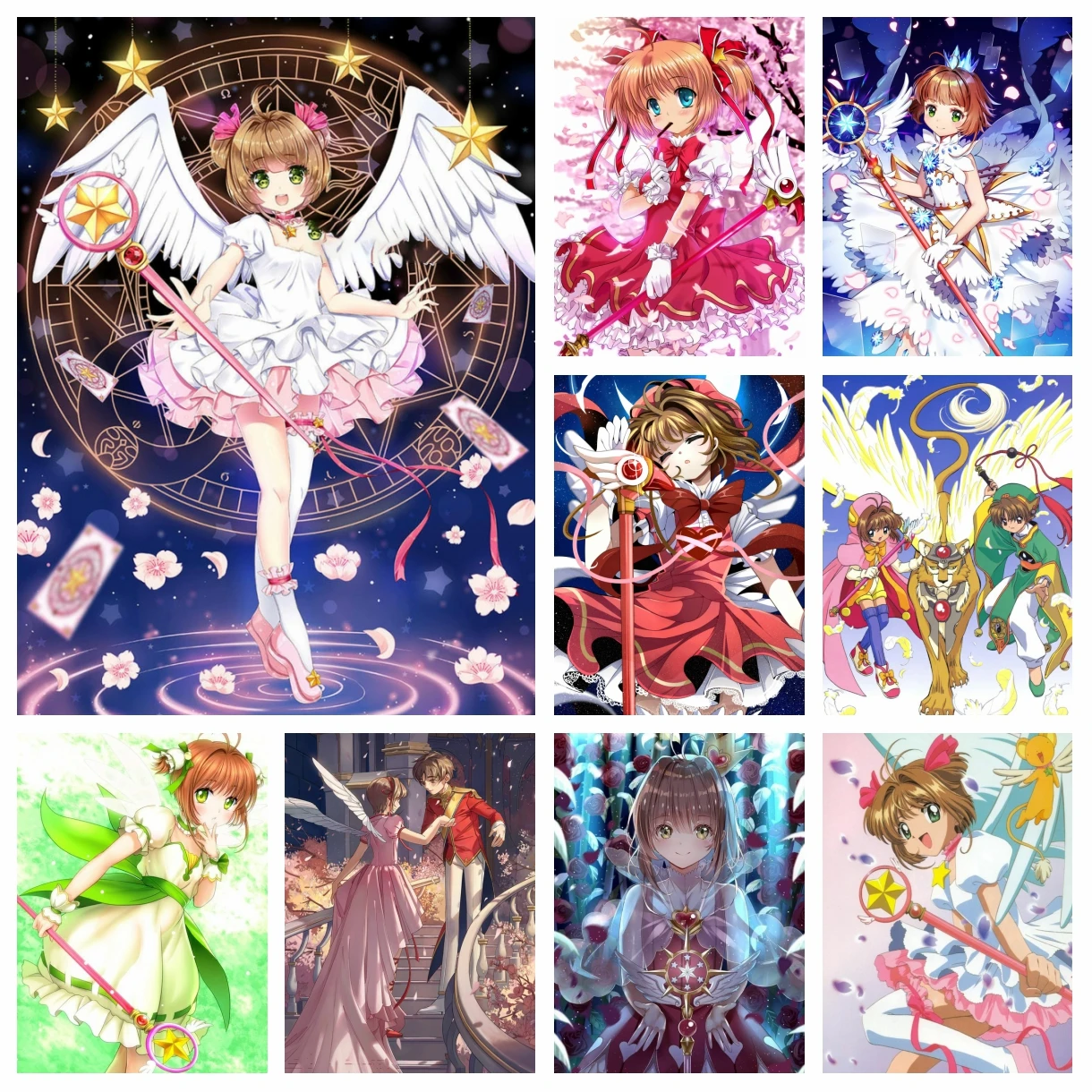 

Card Captor Sakura Anime Diamond Painting Cartoon Character Sakura Kinomoto Cross Stitch Embroidery Picture Mosaic Bedroom Decor