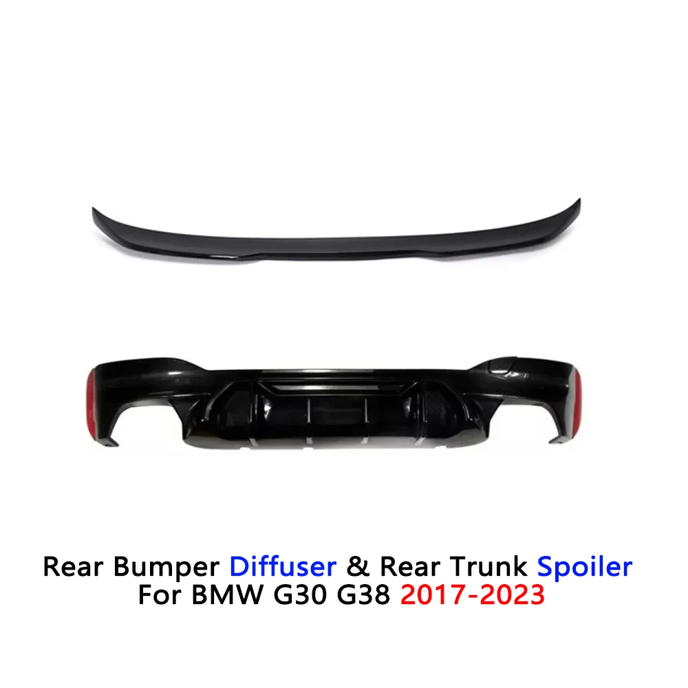 G30 Diffuser & Spoiler Kofferbak Bunper Lip 2017-2023 Accessoires 5 Serie M Sport Glanzend Zwart Voor BMW Auto Exterieur Onderdelen HOT