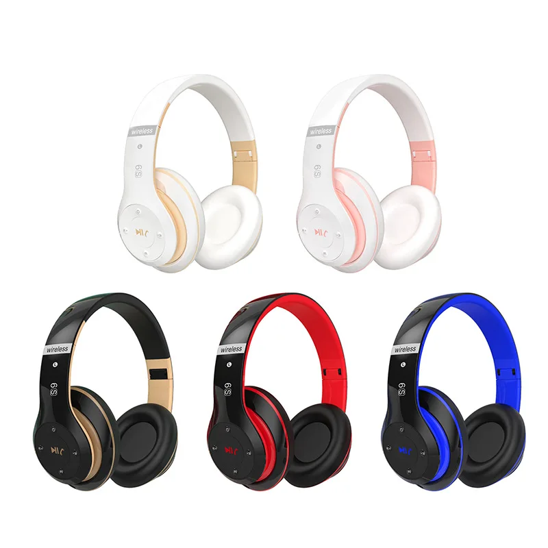 Wireless Bluetooth Headphones HiFi Stereo Foldable Stereo Headsets Earbuds Noise Cancelling Volume-Control Earphone for Phone/PC