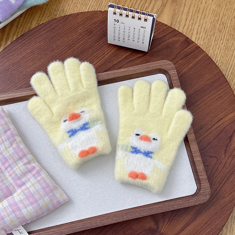 Baby Jungen Mädchen 2025, Neujahr, Herbst und Winter, niedliche warme Cartoon-Pinguin-Handschuhe für Kinder für 3–8 Jahre