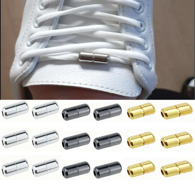 Shoelaces Semicircle Buckles No Tie Buckle Connector for Shoes Sneakers Shoelace Quick Tie Shoe Laces Metal Capsule Ties Lock