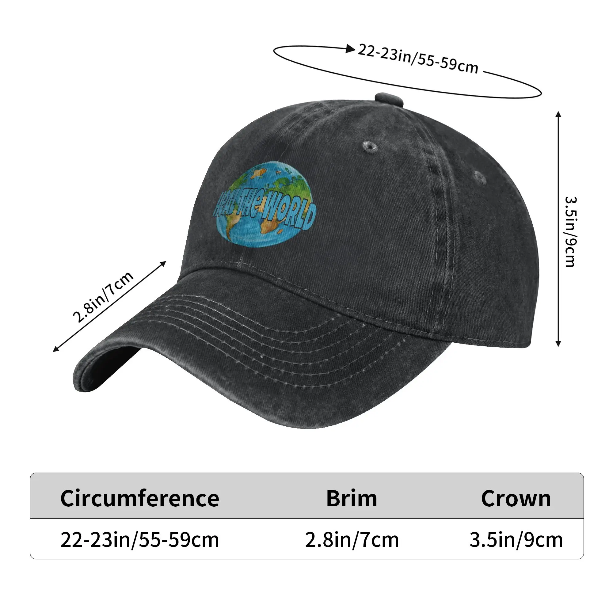 Unisex Heal The World MJ Signature michaels jacksons Print Hats Casual Distressed Denim  Baseball Cap Adjustable