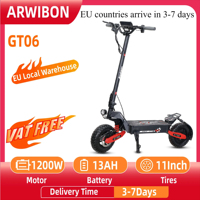 ARWIBON GT06 Electric Scooter for Adult 1200W Motor 48V 23.4AH E-Scooter 11 Inch Vacuum Off Road Tires City E-Scooter