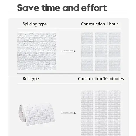 70cmx10m Självhäftande Tapet Dekoration Antik Skum Tegel Tapet Vardagsrum Sovrum Vattentät 3D Väggklistermärke 10 best sales tapet för babyrummet - №2