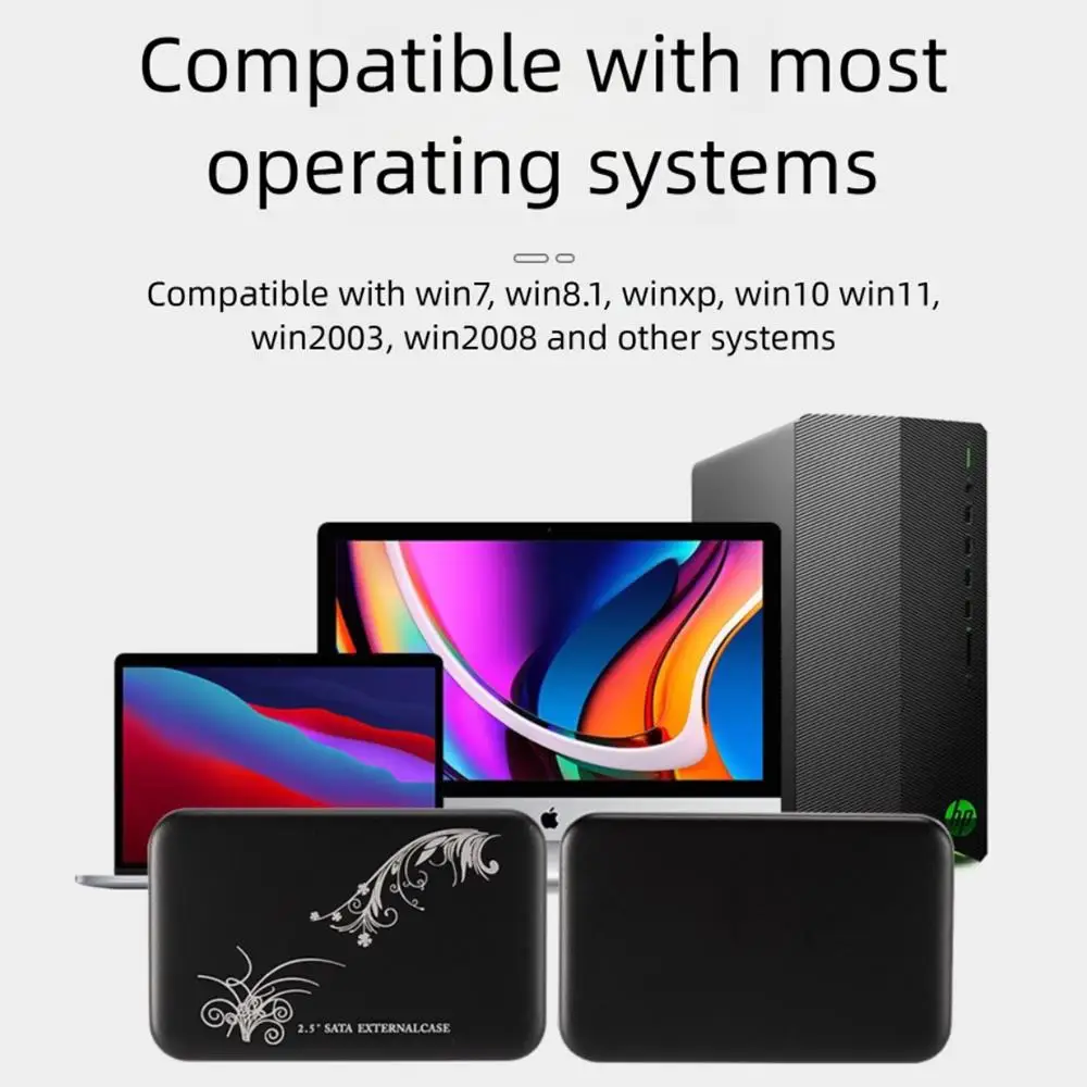 Gabinete de disco rígido transparente usb3.0 interface sata ssd mecânico universal gabinete de disco rígido de 2.5 polegadas para armazenamento móvel