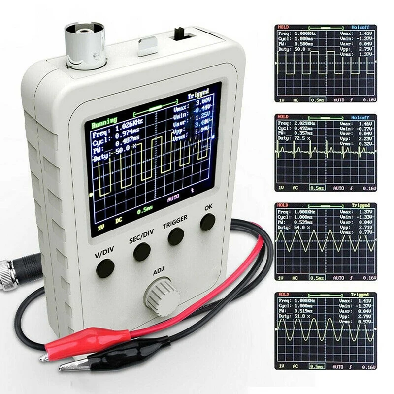 DSO150 Digital Oscilloscope 2.4 inch LCD Display with Clip + Adpater Data oscilloscope meter output