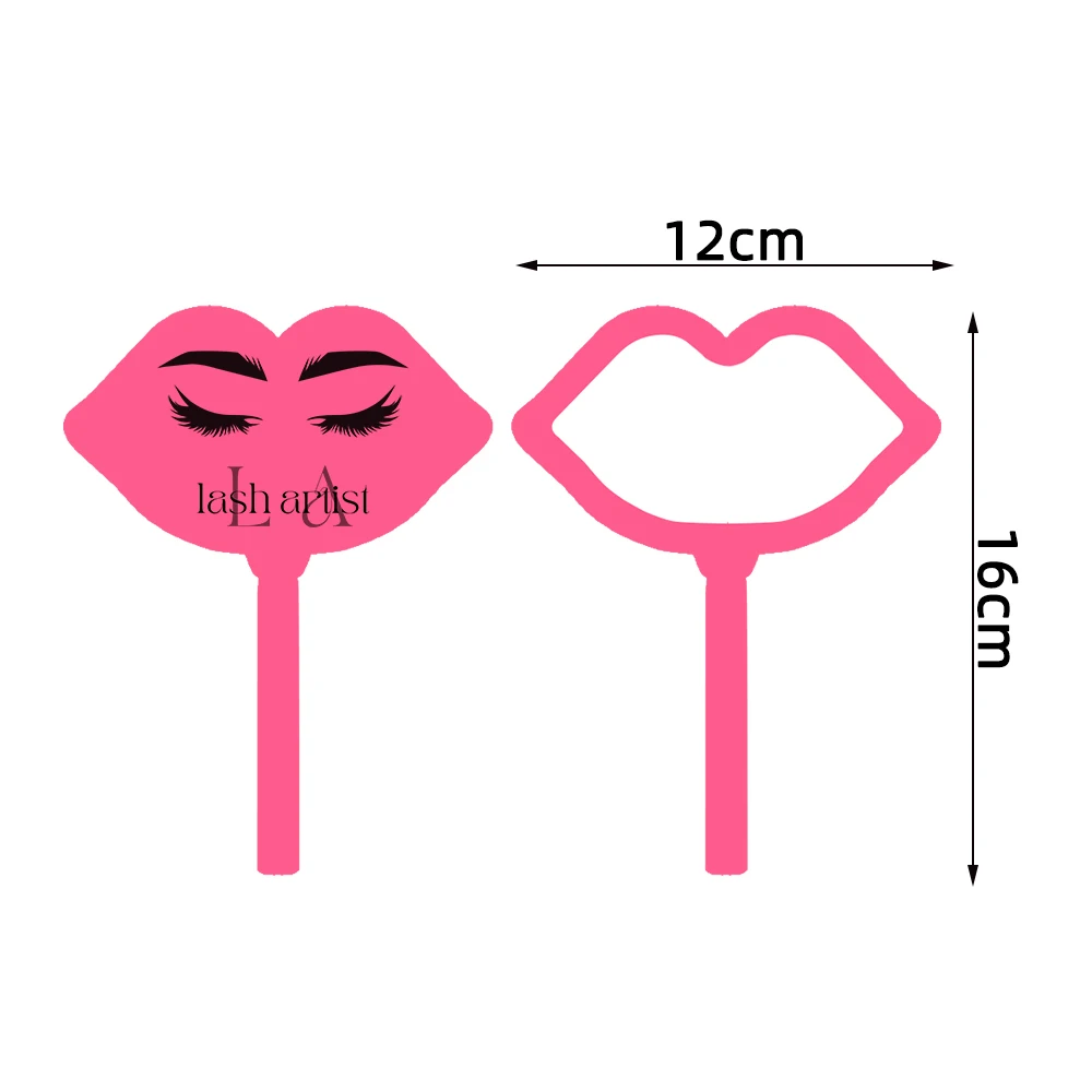 1 قطعة شكل الشفاه يده مرآة لوضع مساحيق التجميل لاش التكنولوجيا الفنان الأشياء الوردي الأحمر الأبيض رمش تمديد المرايا صالون أداة الملحقات