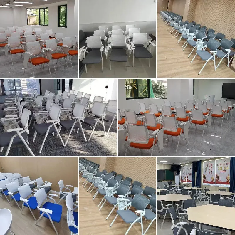 Conference training chair with writing board, conference room folding chair with table board, table and chair