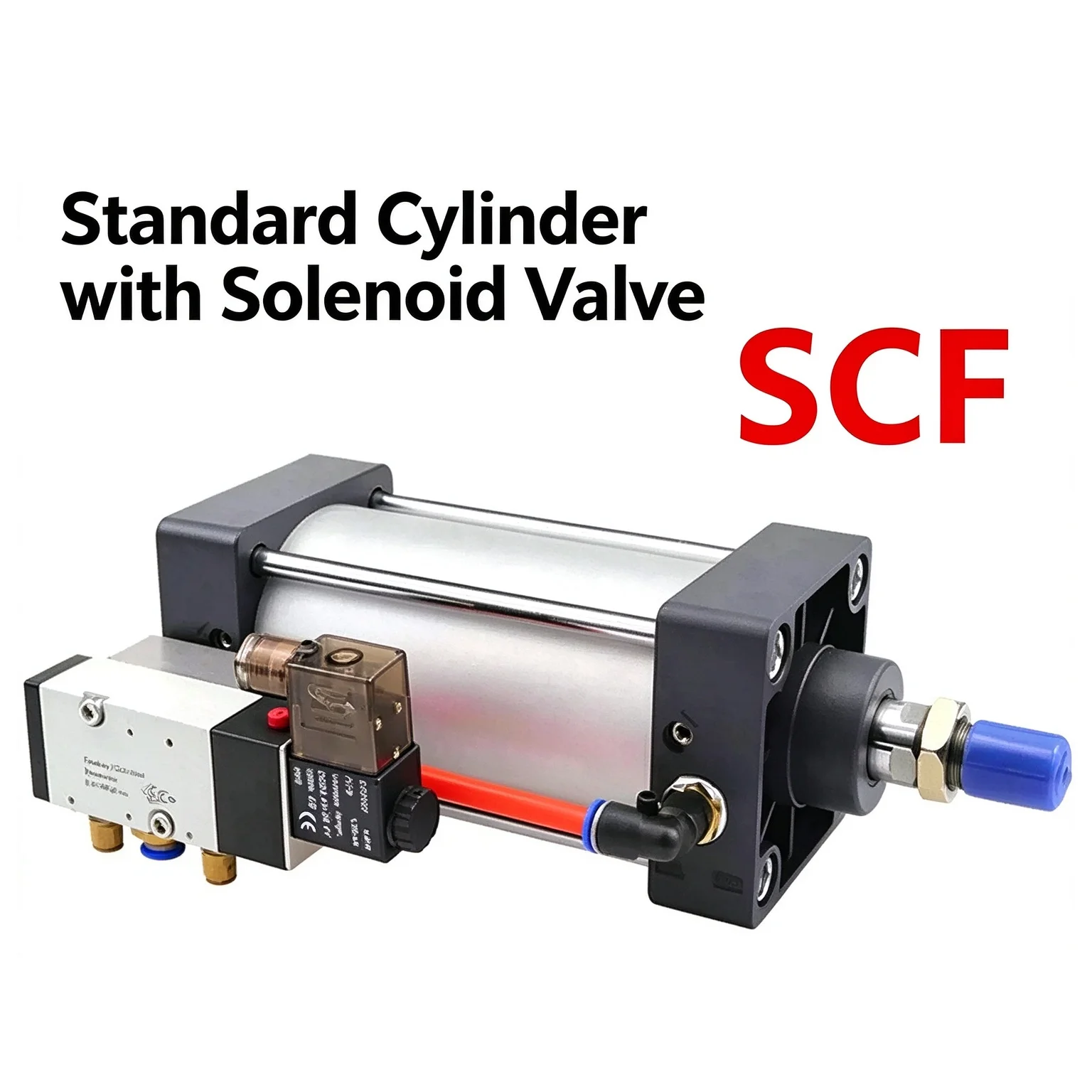 SCF Standard Series Integrated Solenoid Valve Pneumatic Cylinder Set Bore 50mm Stroke 25-1000mm Air Cylinders without Magnet