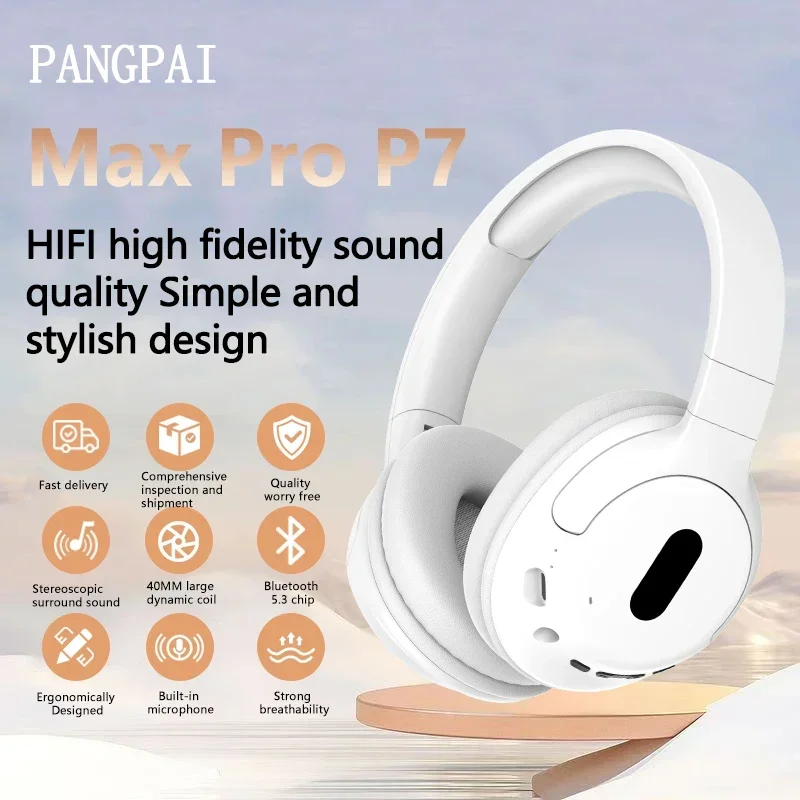 Max pro P7 Bluetooth Headphones Over-Ear Noise Reduction 8-Hour Battery Life Plastic Material Portable Audio Headsets