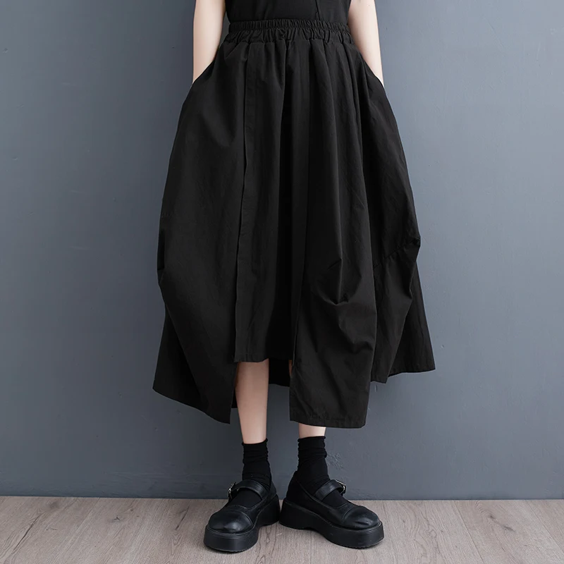 Bla Afslankende Grote Maat Damesrok Dun Ongelijk Ontwerp Hoge Taille A-lijn Lange Dr Zomer 20223 Faion Trend