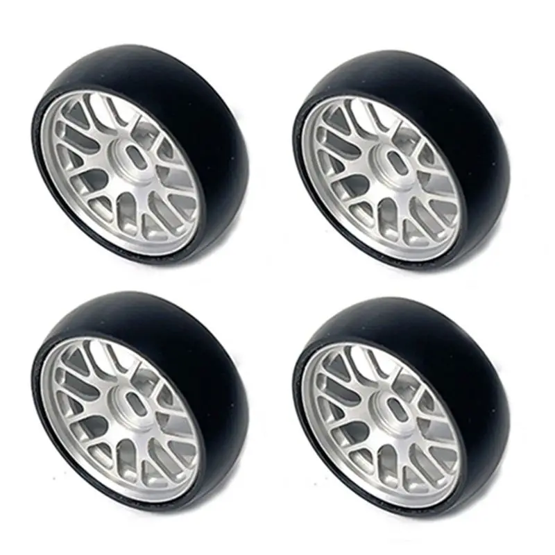ABUM-26.5Mm Hard Drift Metal Tire For Wltoys 284131 K969 K979 K989 Kyosho Mini-Z 1/28 RC Car Parts,Silver