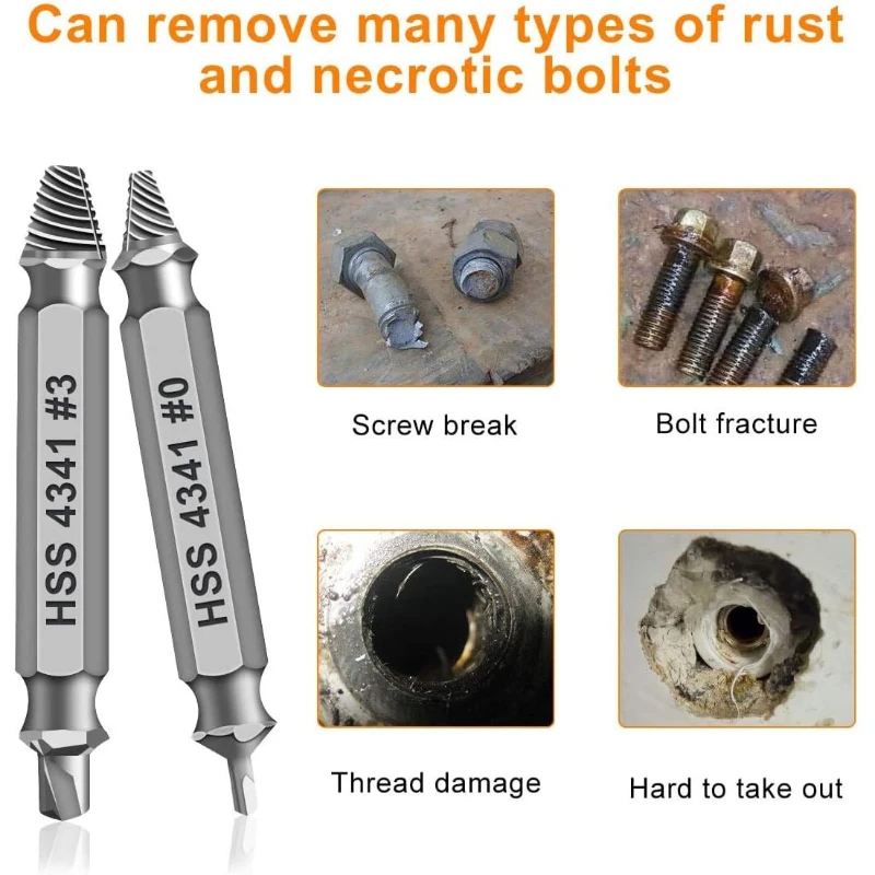 Damaged Screw Extractor Set Center Drill Bit Set Broken Bolt Extractor Bolts Screws Remover Extractor Woodworking Tools