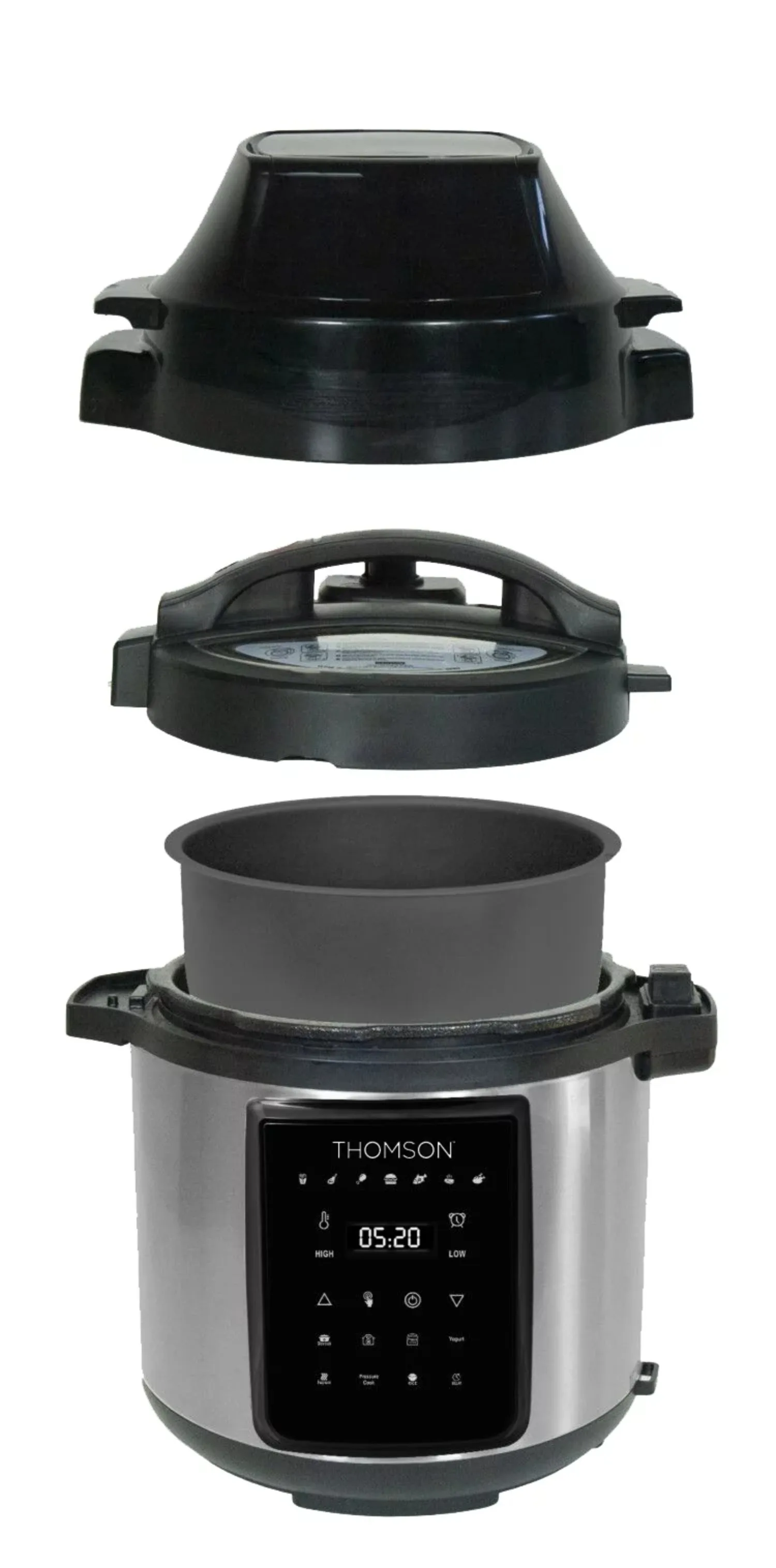 Air Fryer Pressure Cooker Button Control, Led Display, Stainless  6L 2-in-1