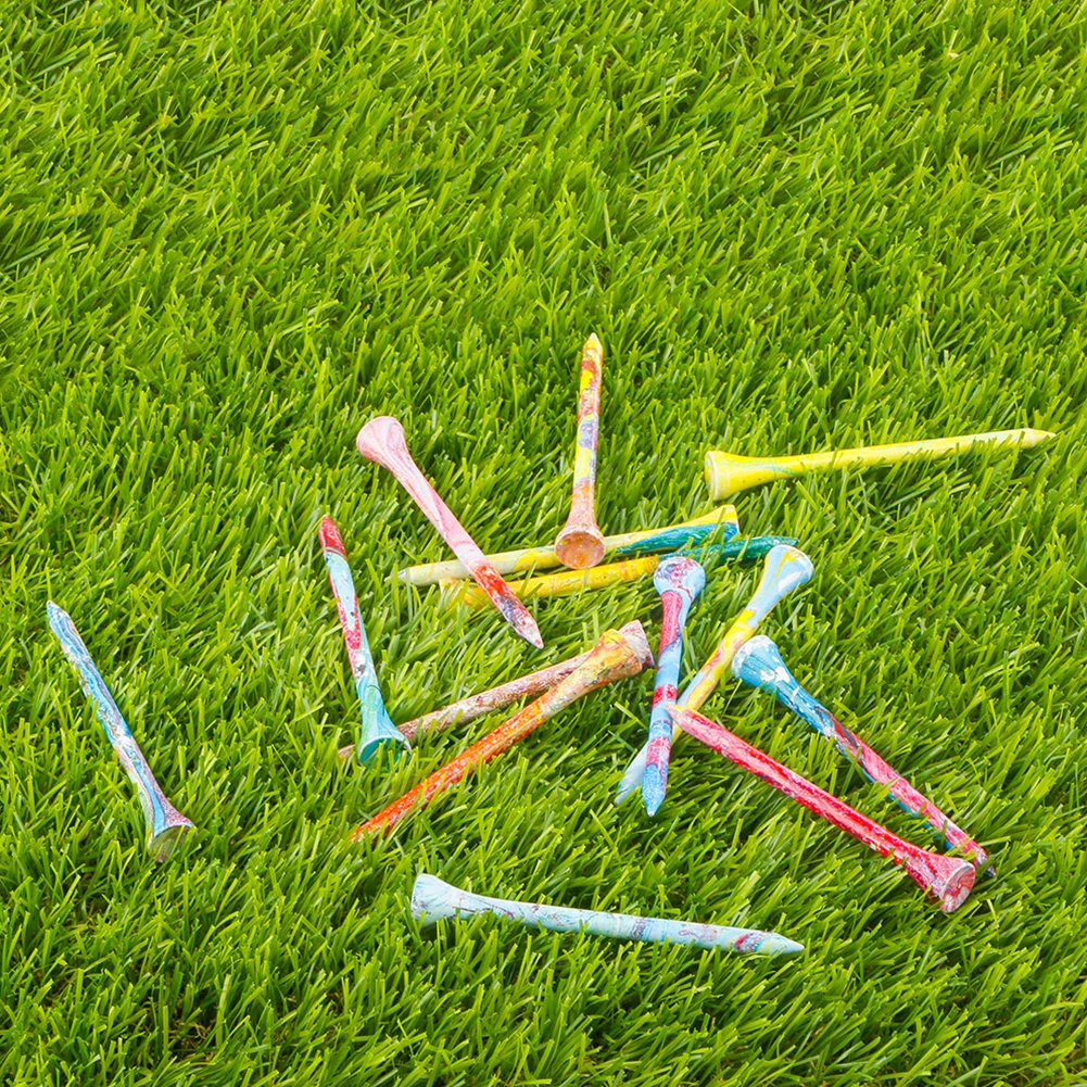 50Pcs Wood Golf Tees Portable Golf Tack More Stable Golf Ball Nails Tees Colorful Golf Training Ball Tee for Sports Court