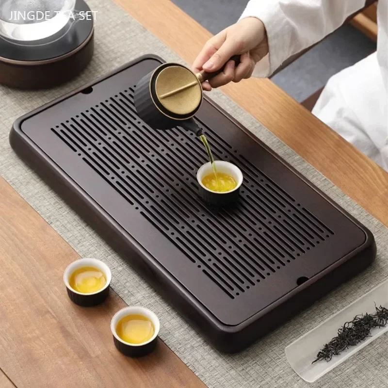 Water Storage Type Bamboo Tea Tray Household Drainage Type Tea Table Light Luxury Chinese Teapot Tray Tradition Tea Accessories