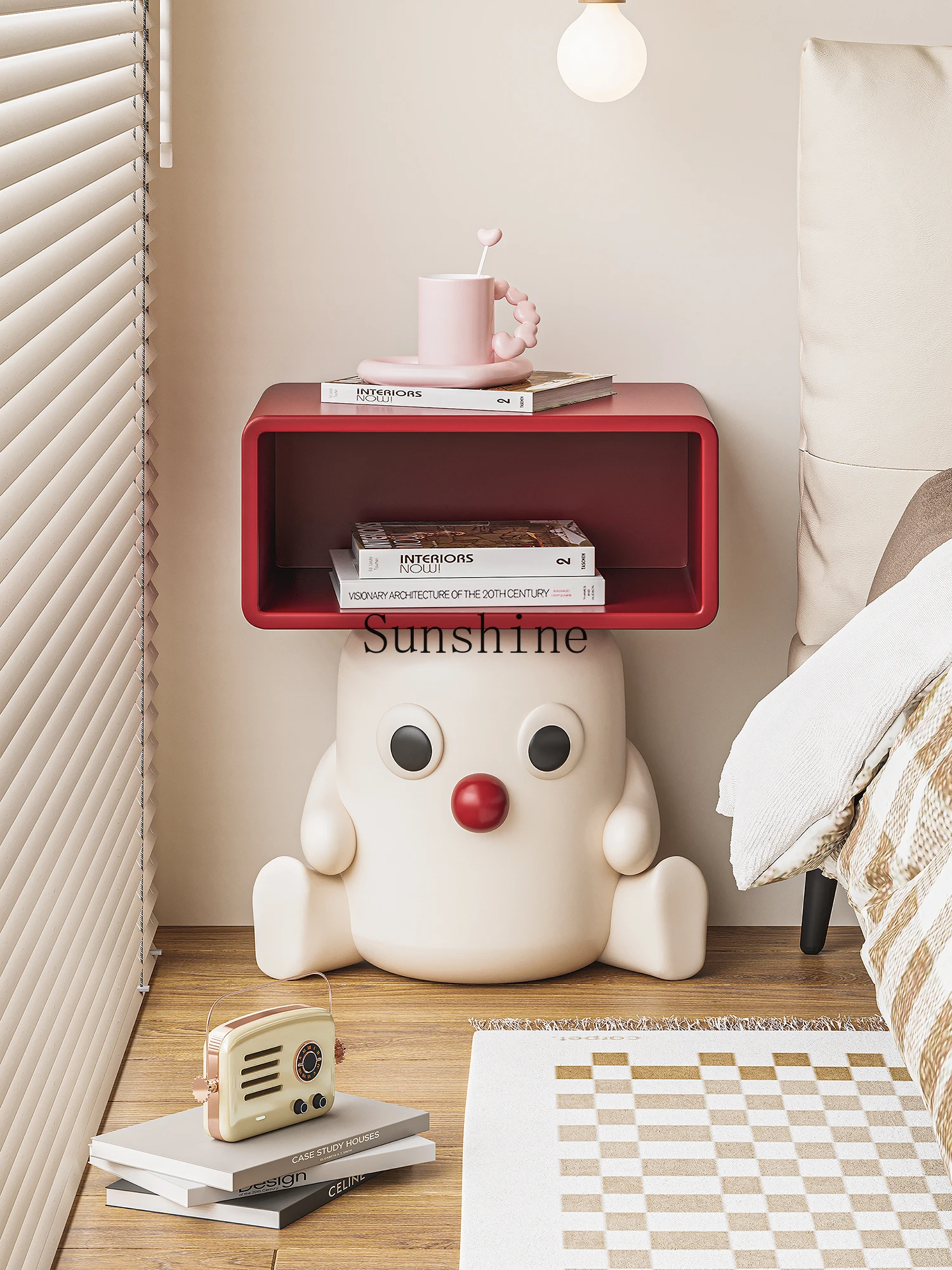 Milky white red nose baby side a few creative sofa side a few cute bedroom bedside cabinet