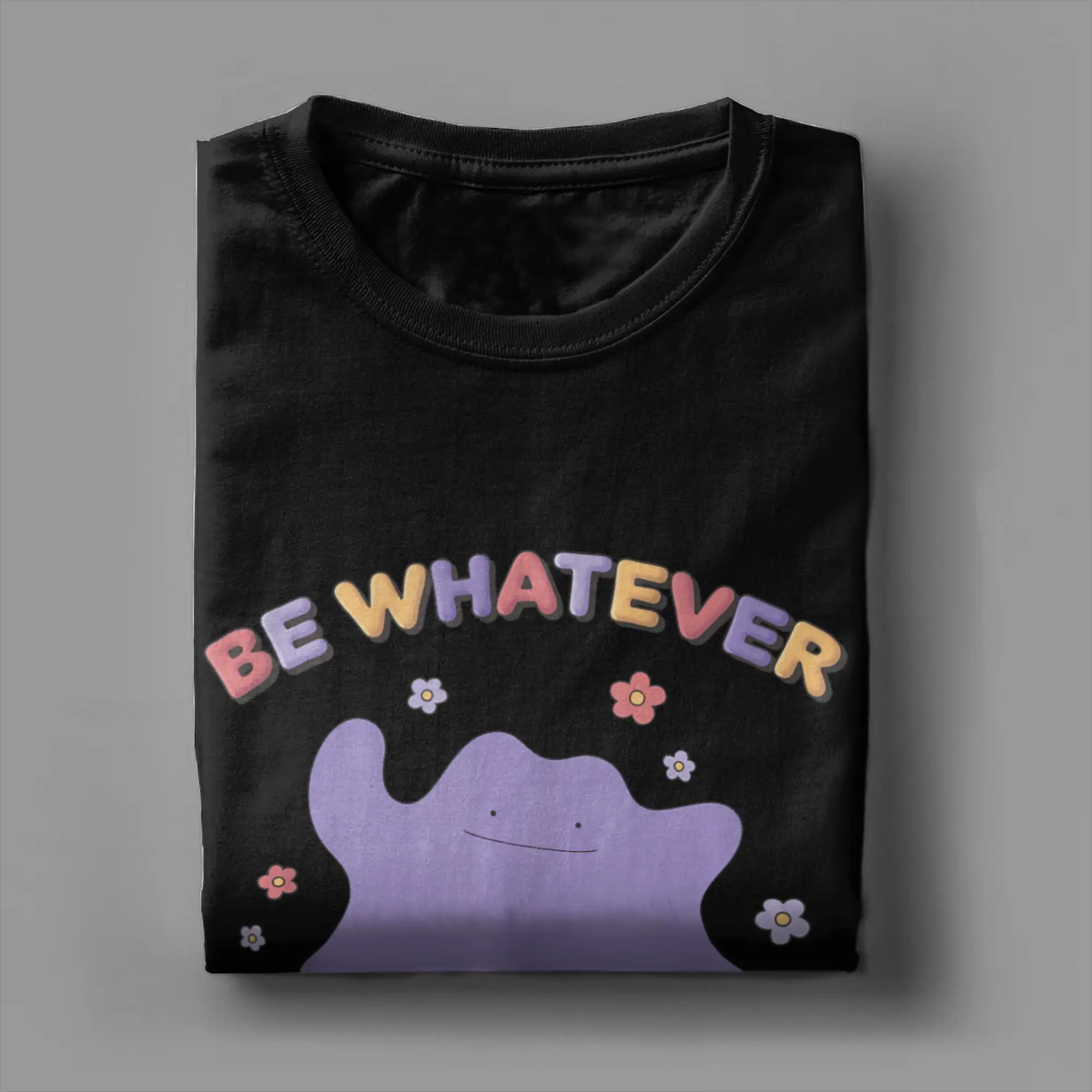 Be Whatever You Want Ditto Baumwoll-T-Shirt für Herren, Sommer, Y2K, lässige T-Shirts, Hippie-T-Shirts, übergroße Freizeitkleidung – Detail 4