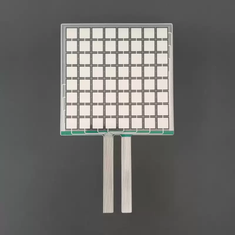 M0808MS 8x8 Matrix FSR Flexible Film Pressure Sensor Piezo‑Resistive Strain Gauge for Distributed Tactile Force‑Sensing Test