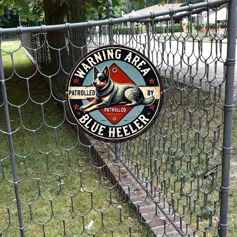 [JIT]Vintage Blue Heeler Dog Metal Wall Art Sign, 8x8 Inch Aluminum, Waterproof& Weather-Resistant Rustic Decor for Bedroom, Kit