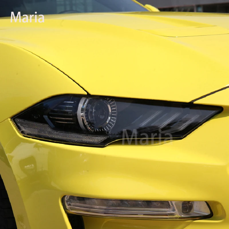 For Mustang 2018-Present Accessories Car Headlight Protective Film Headlamp Transparent Black TPU Car Repair Sticker