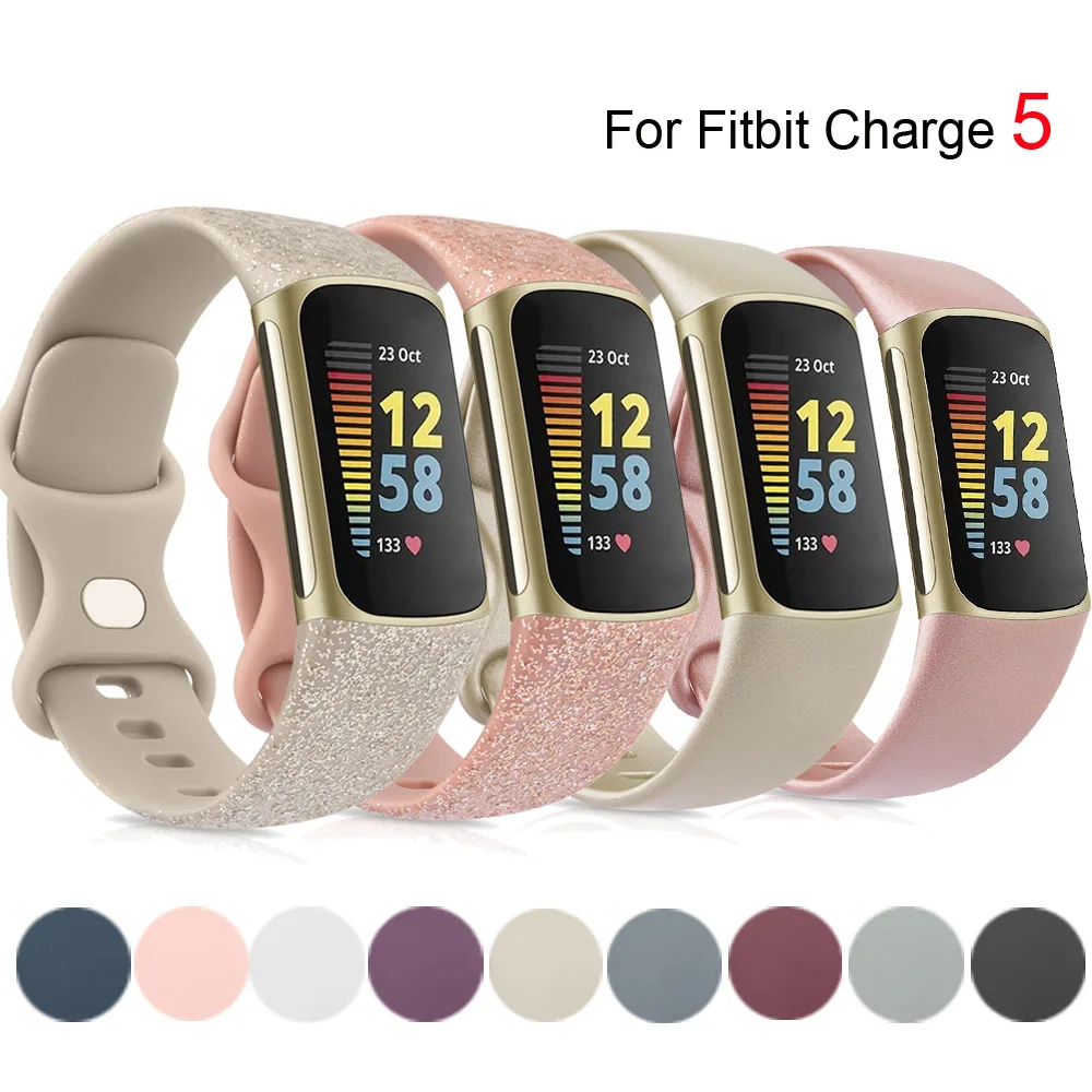 Correa de silicona para reloj Fitbit Charge 5, pulsera de repuesto, accesorios para reloj inteligente Fitbit Charge 5