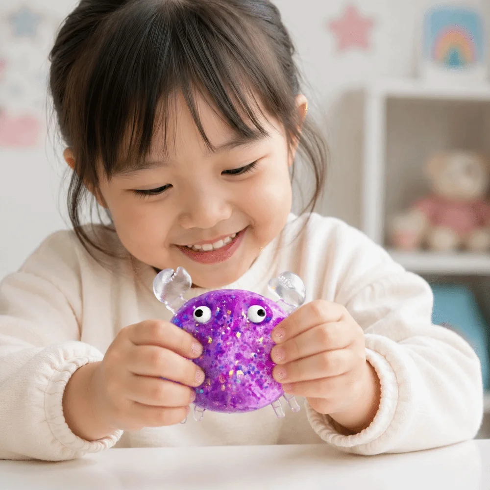 Sparkling Little Crab Slow Rebound TPR Anxiety Relief Shellfish Pinch Le Soft Creative Stress Relief Sensory Children's Gifts
