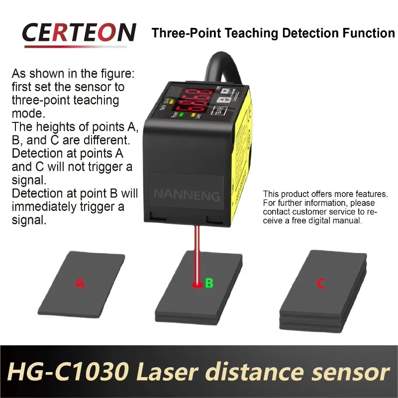 HG-C1030 Laser Distance Sensor Displacement Measurement Analog Output PNP NPN Thickness Sensor For Industrial Automation