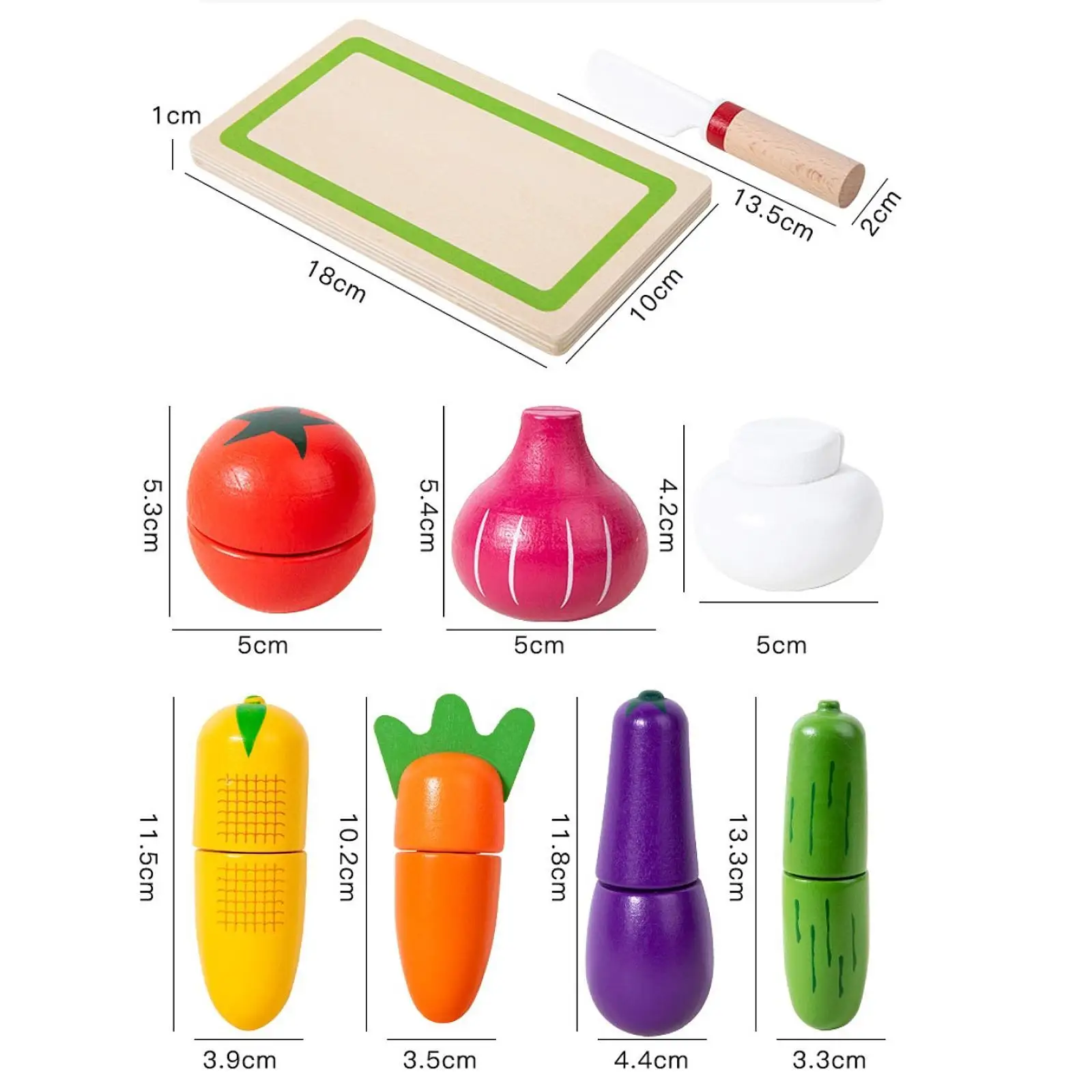 Juego de comida de madera, accesorios de cocina, diversión con tabla de cortar, juguete educativo de Aprendizaje Temprano, comida para juego de imitación para edades de 3, 4 y 5 años