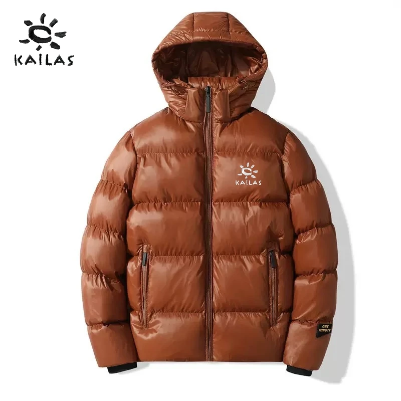 Autumn and Winter Men's Luxury Brand Hooded Down Jacket Goose Feather Jacket New Trend Fashion Outdoor Windproof Warm Jacket - Image 2