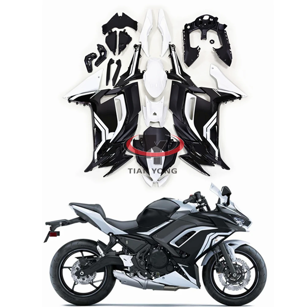 High Quality Bright black white print Bodywork Cowling Motorcycle For Ninja650 2021-2022 Full Fairing Kit Fit Ninja 650