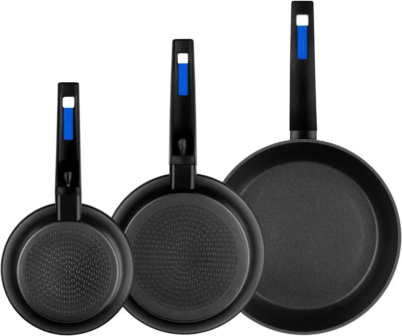 Monix MB Martín Berasategui | Juego de 3 Sartenes, Aluminio Forjado con Antiadherente sin PFOA, Negro, 18-22-26 cm, Unidades