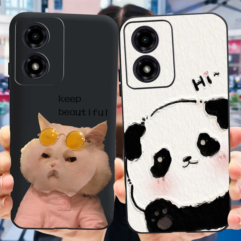 For Motorola Moto E14 Case Cute Cat Astronaut Cartoon Cover 6.56\'\' Shockproof Phone Case For Motorola E14 E 14 MotoE14 Soft Bags