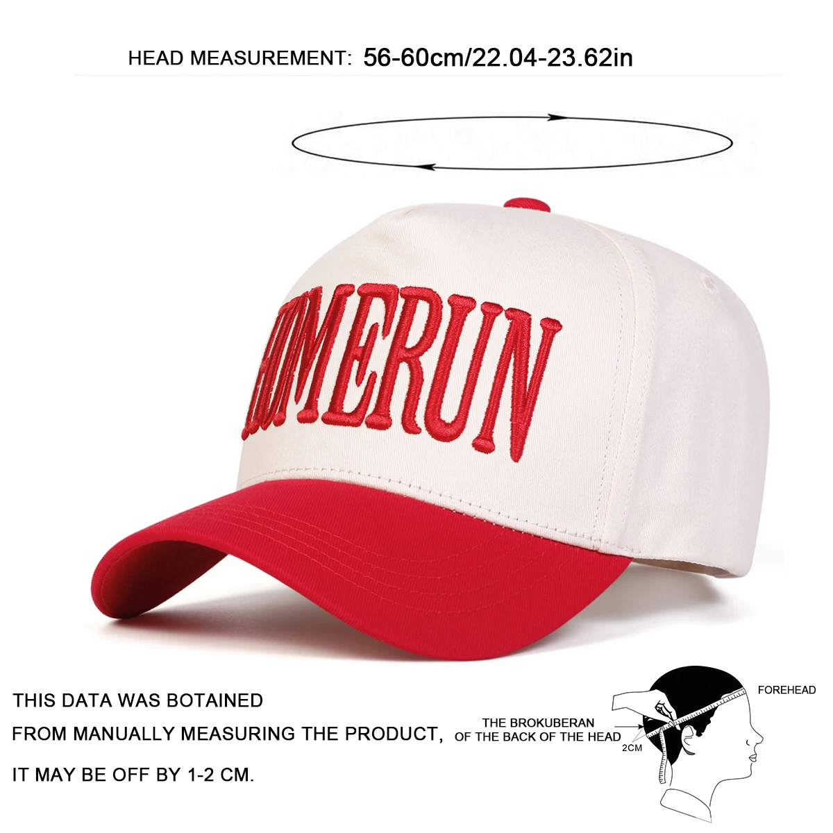 Unisex HOMERUN Baseballkappen mit Buchstabenstickerei, Frühling und Herbst, im Freien, verstellbare Freizeithüte, Sonnenschutzhut, Sportkappe – Detail 6