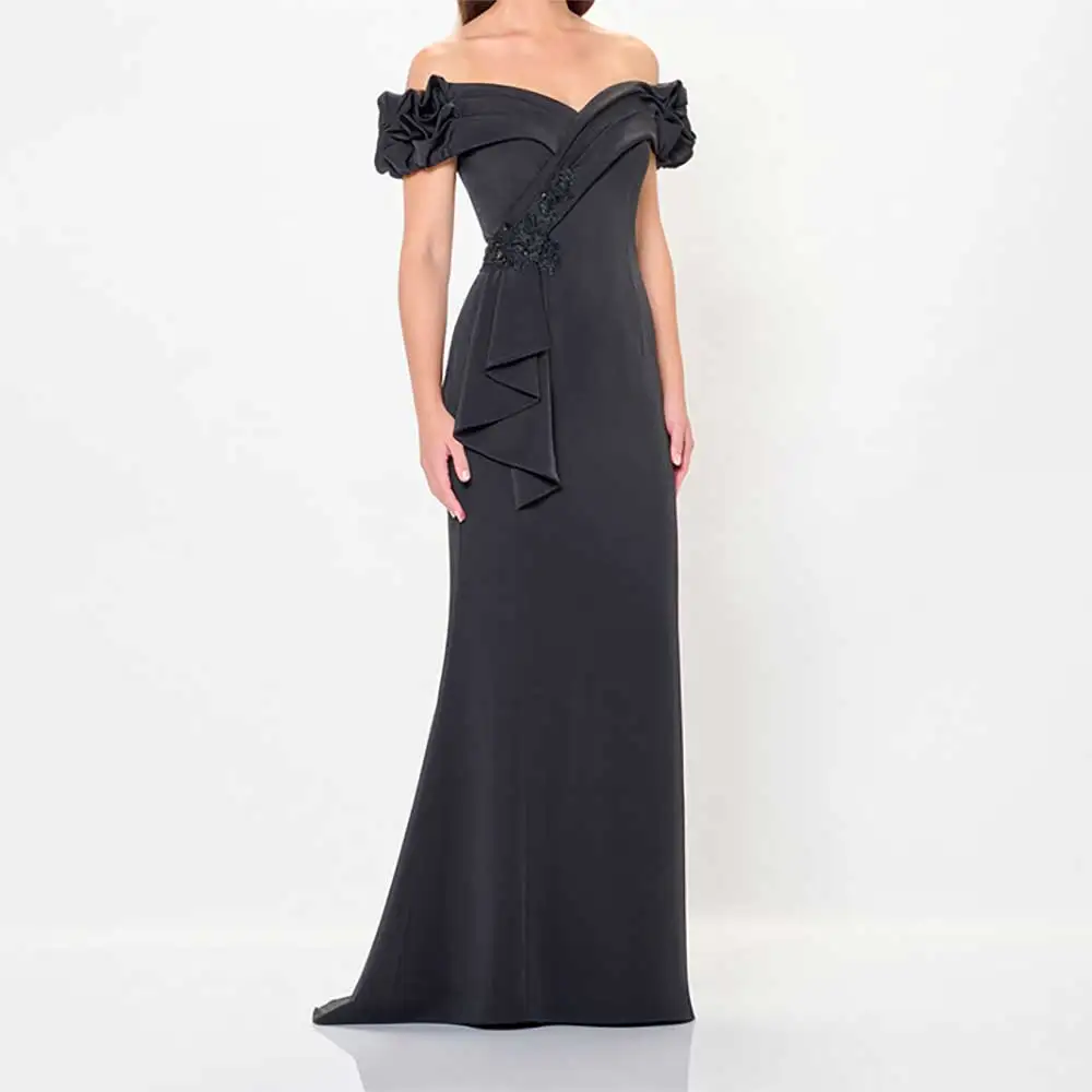 

Elegant Mermaid Sweetheart Neck Sleeveless Off Sleeve Ruffled Applique Open Back Formal Prom Party Dress Evening Dress for Women