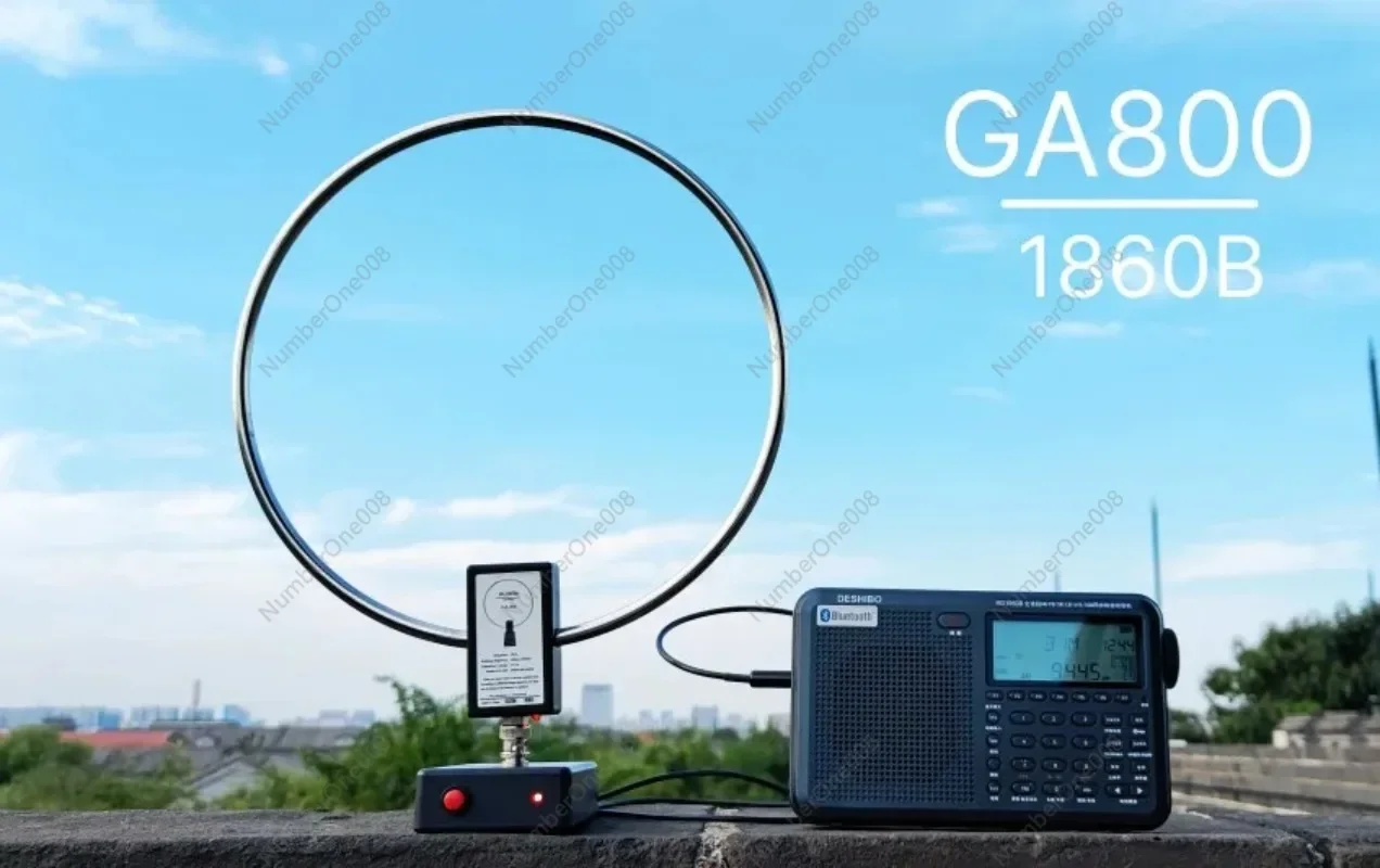 GA800 Active Loop Antenna 10KHz-159MHz HF Short Wave Small Loop Antenna for Radio Receiver Indoor Use Tescun Malahiteam SDR