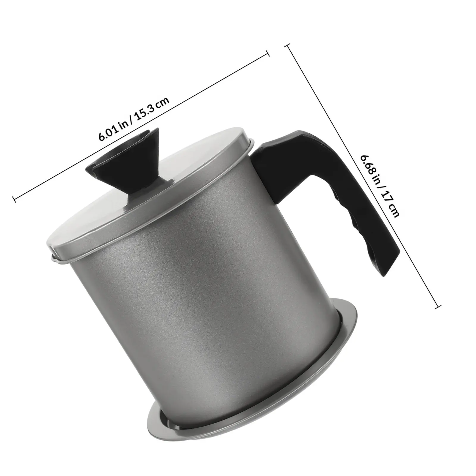 1Pcs 304 Stainless Steel Oil Strainer Pot with Lid and Removable Mesh Filter for Frying Oil Reuse Home Restaurant Kitchen Grease