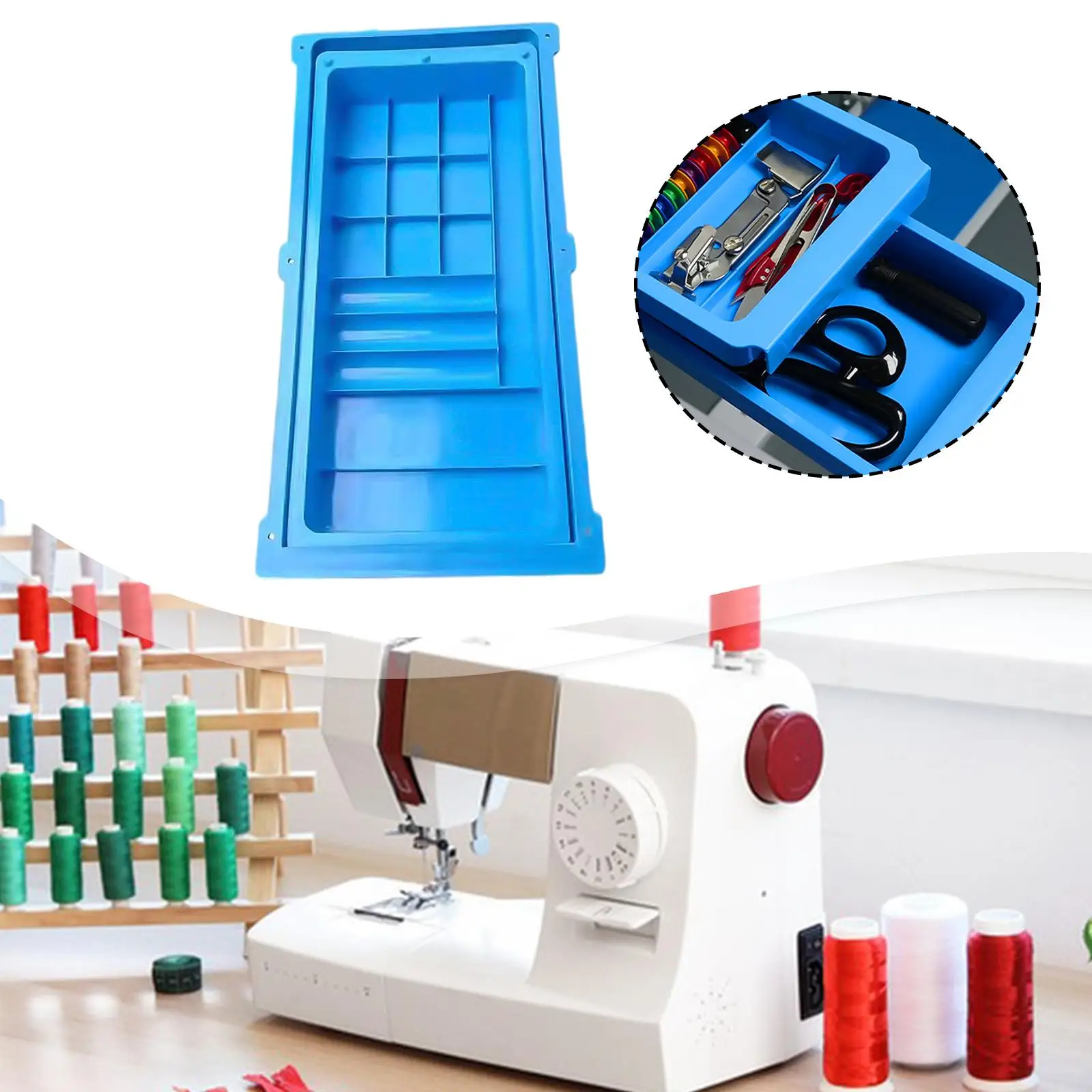 

Стол-подставка для швейной машины с выдвижным ящиком, многофункциональные аксессуары для швейных машин, двойное хранилище для измерительной ленты