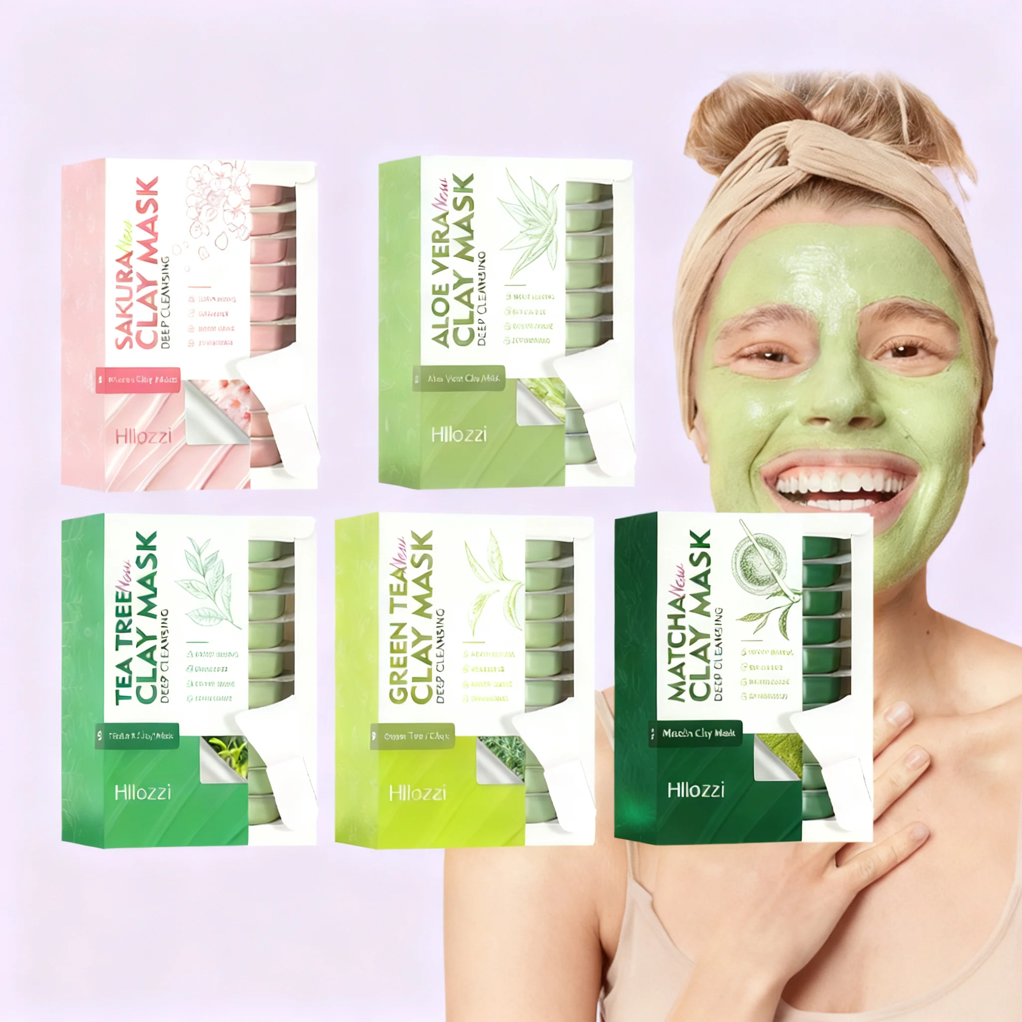 

10 стручков, набор глиняных масок для лица, чайная куркума, мертвое море, грязь, роза, 24-каратное золото, авокадо, уход за кожей лица для глубокого очищения, удаления черных точек