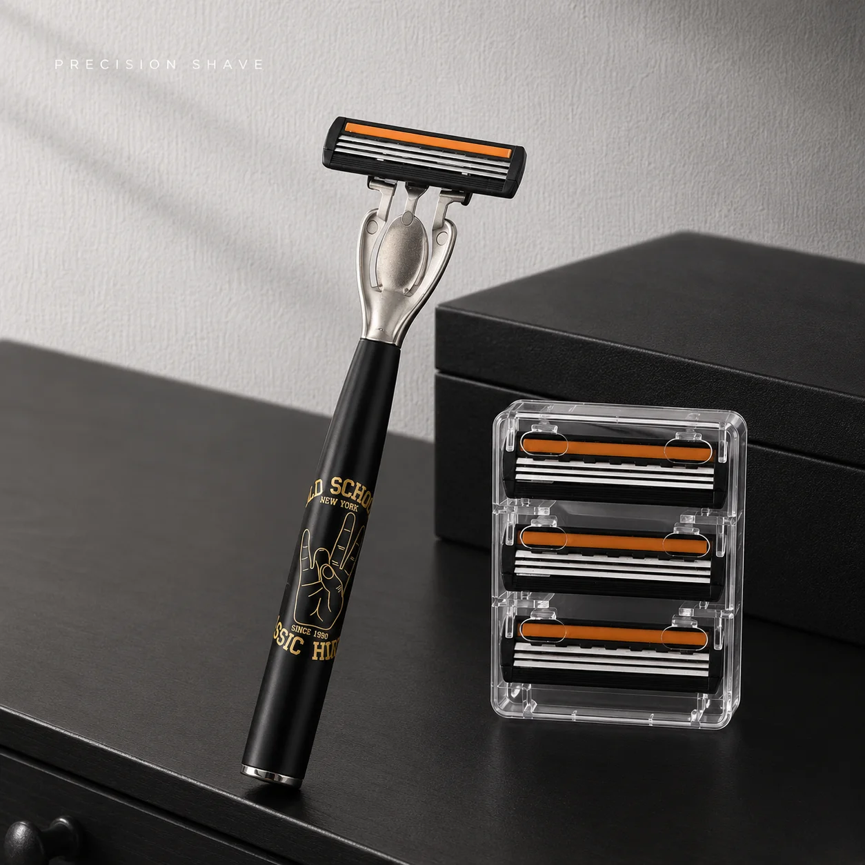Men's Manual Razor 3-Layer Precision Blade System Replaceable Refills, Long-term Use, Men & Women Suitable Great Gift Idea