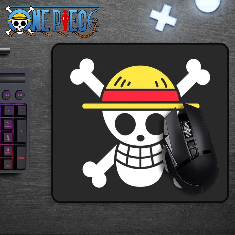 ONE PIECE Luffy Skull Small Mouse Pad Non-Slip Gaming Desktop Leather Mouse Pad Waterproof Anti-Scratch Mat for Laptop Desktop