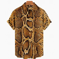 2023 Men's Leopard 3D Shirts Summer Hawaii Beach Shirt Men's Short Sleeve Retro Fashion Clothing Personalized Design Men's Tops