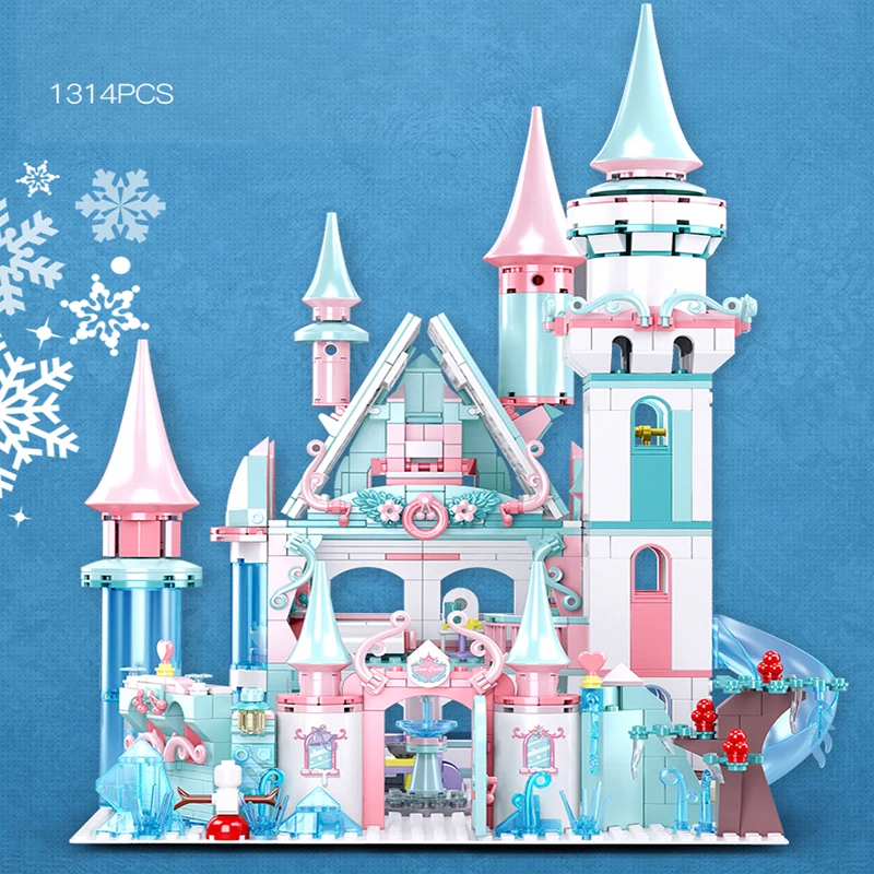 Creative Lovely Children Building Blocks DIY Castle Jigsaw Puzzle Assembled Lovely Princess Toy Play House For Kid Girl Boy Gift