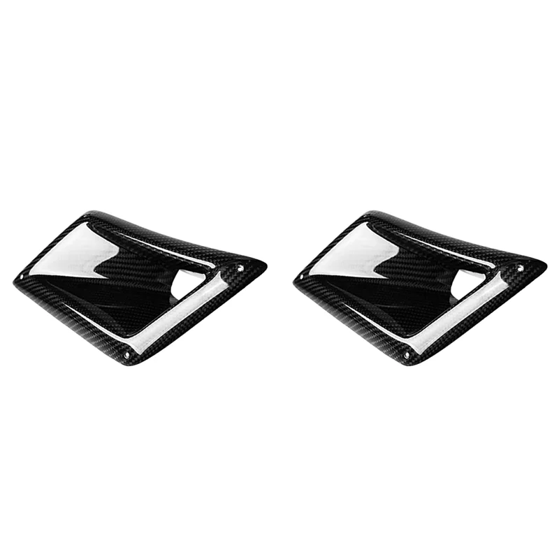 

2X Left Side Real Carbon Fiber Board Car Front Bumper Air Vent Intake Outlet Duct Cover Trim For Nissan 350Z Z33 03-09