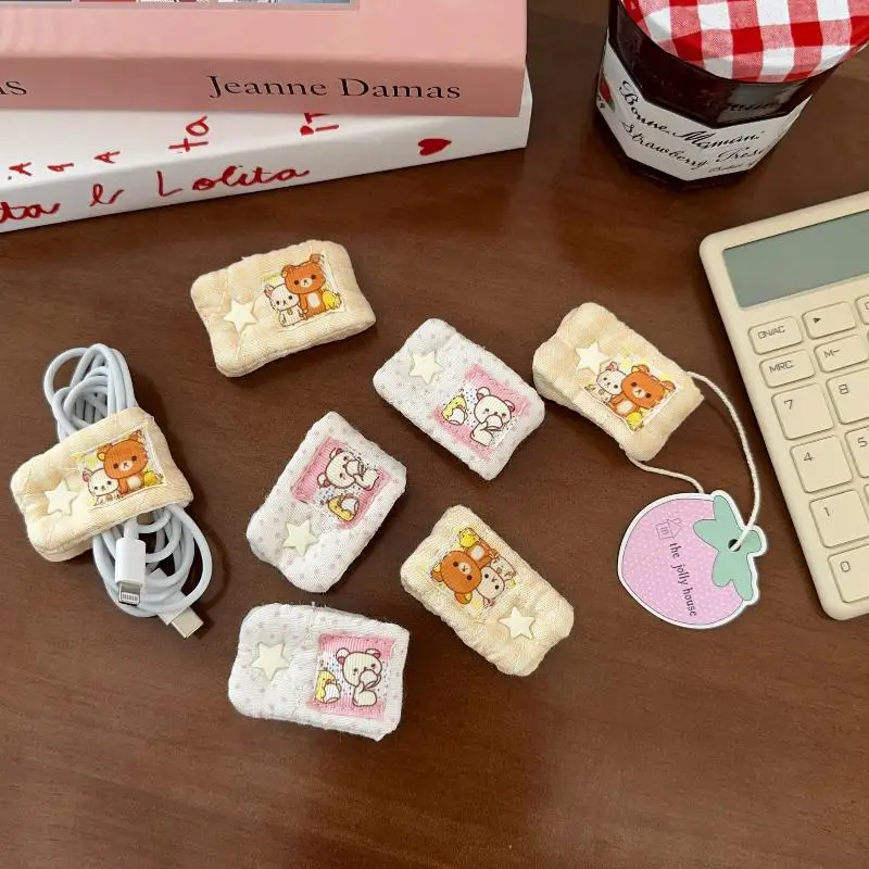 1 STKS Cartoon Rilakkuma ‌ /Mashumaro Datakabelopslag Draagbare oplaadkabel Vaste organizer Draagbaar opslaghulpmiddel